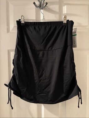 Anne Cole Black High Waisted Swim Skirt with Side Ties